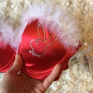 PLAYBOY Intimates & Sleepwear - Playboy π rhinestone and feather bra & panty set PLAYBOY Intimates & Sleepwear - Playboy π rhinestone and feather bra & panty set